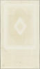 Projet de décor de boiserie : grand panneau vertical orné d'un losange avec figure féminine drapée sur fond brun. Motifs décoratifs (oiseaux, spynges, masques) sur les côtés, image 3/3