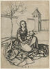 Vierge à l'Enfant assise dans une cour, image 1/3