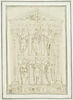 Projet de retable sculpté avec la Vierge entourée des saint Roch, saint Sébastien, saint Pierre, saint Barthélemy et saint Antoine, image 2/2