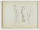 Trois études de femmes nues, debout, dont une avec une figure à ses pieds, image 1/2