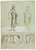 Saint Paul, repris postérieurement, et autre saint, soubassement décoratif, image 2/2