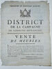 Affiche : District de la campagne de Commune-Affranchie / Vente de meubles, image 2/2
