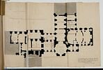 Projet pour le Louvre. Plan de l'attique (?) des bâtiments de l'angle sud-ouest de la Cour Carrée du Louvre, 1775, image 1/2