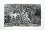 Scène antique : jeune homme s'appuyant sur un rocher, au bord de l'eau, Narcisse (?), image 2/2