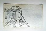 Deux guerriers nus, casqués, s'affrontant et enlèvement d'une femme par un homme coiffé d'un pileus, image 2/2