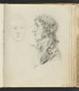Esquisse d'une tête d'homme, vue de face ; homme, vu en buste, de profil vers la gauche, image 1/3