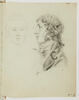 Esquisse d'une tête d'homme, vue de face ; homme, vu en buste, de profil vers la gauche, image 3/3