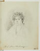 Portrait de Mme Barthélémy portant une coiffe, vue en buste, de trois quarts vers la gauche, en train de coudre ?, image 3/3