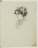 Femme, vue en buste, de trois quarts vers la gauche, un ruban dans les cheveux, image 3/3