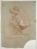 Femme nue assise et notes de l'artiste, image 3/3